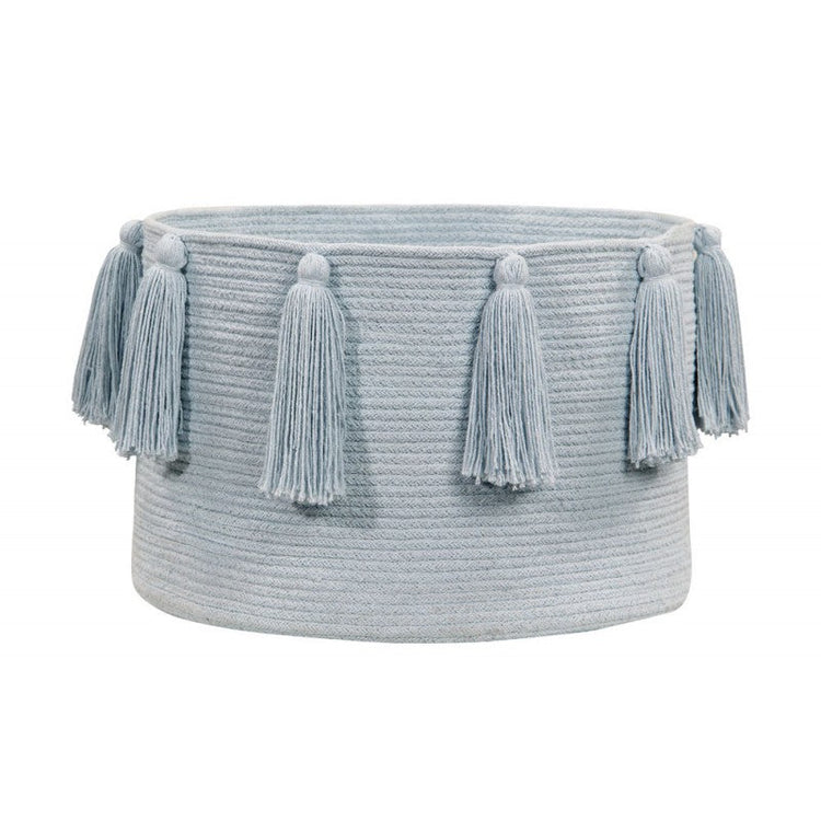 Lorena Canals. Basket Tassels light blue 30Χ45Χ45