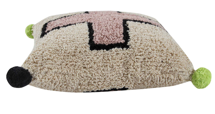 Lorena Canals. Cushion Cross white-pink