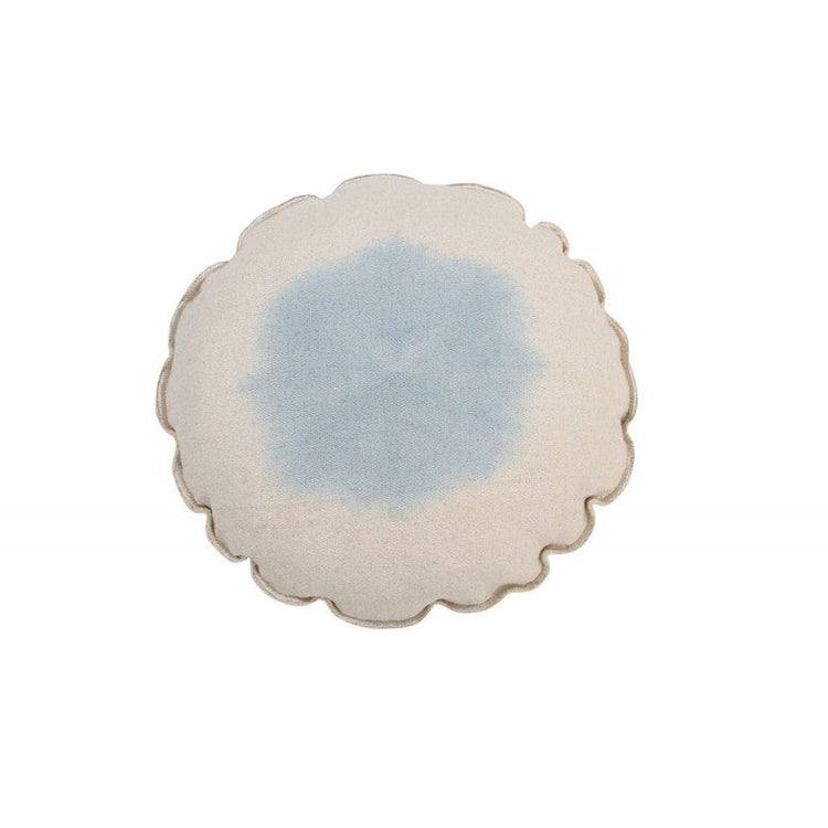 Lorena Canals. Round cushion Tie-Dye (beige-light blue)