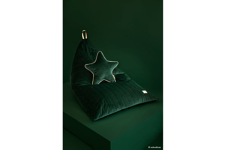 VELVET. Aristote Star Velvet Cushion Jungle Green