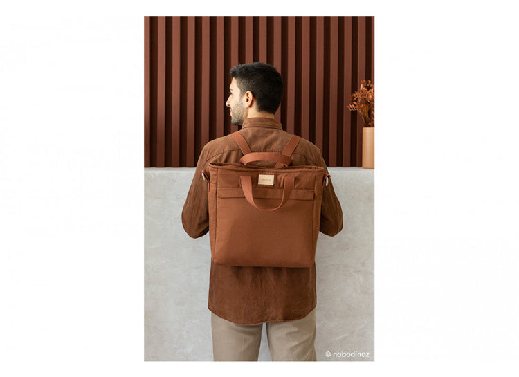 BABY ON THE GO. Waterproof changing backpack Clay Brown