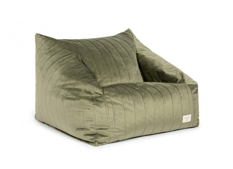 VELVET. Chelsea armchair beanbag Velvet Olive Green