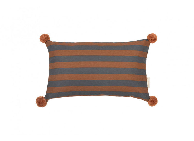 MAJESTIC. Rectangular cushion - Blue Brown Stripes