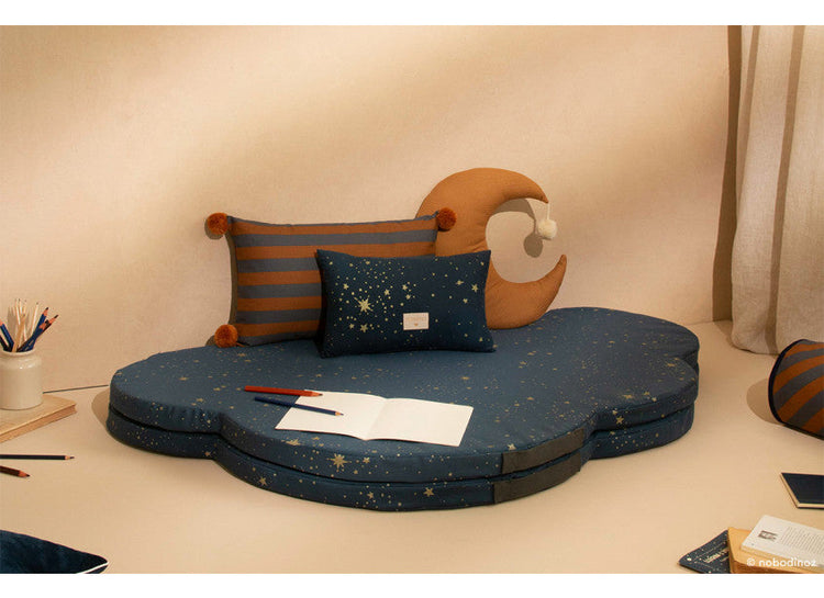 MAJESTIC. Rectangular cushion - Blue Brown Stripes