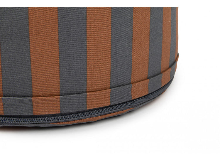 MAJESTIC. Round stool - Blue Brown Stripes