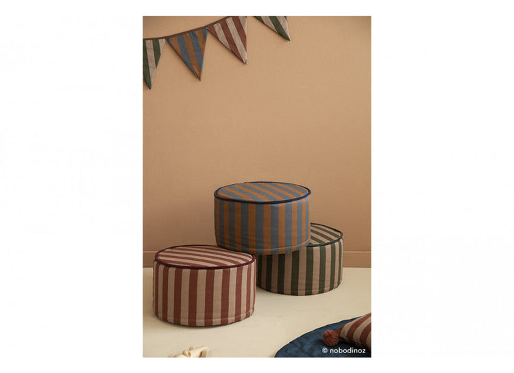 MAJESTIC. Round stool - Marsala taupe stripes