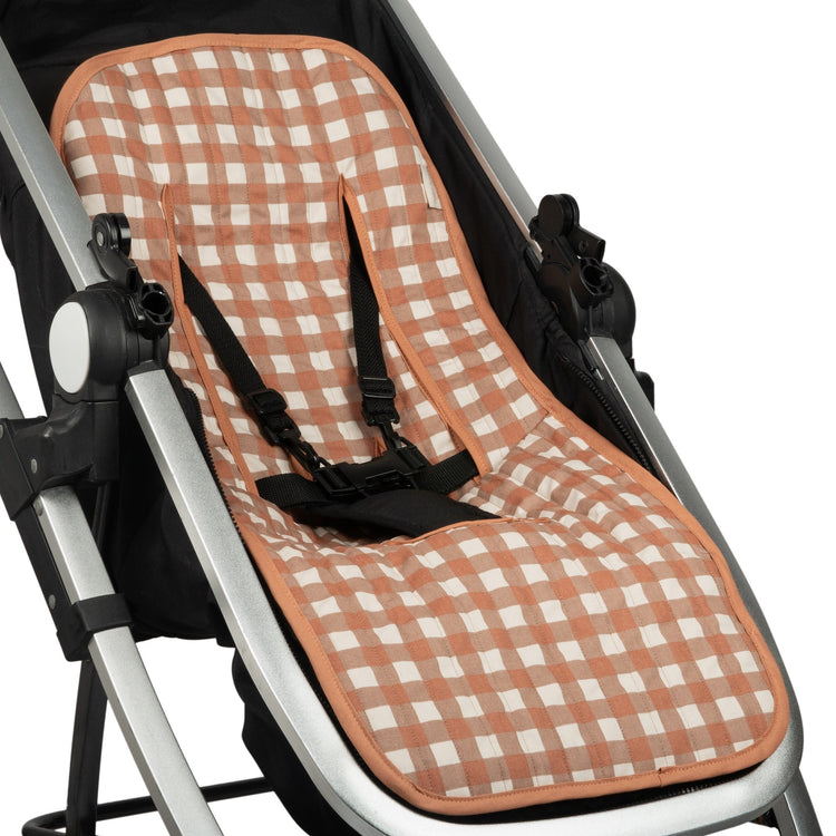HYDE PARK. Universal stroller pad Terracotta Checks