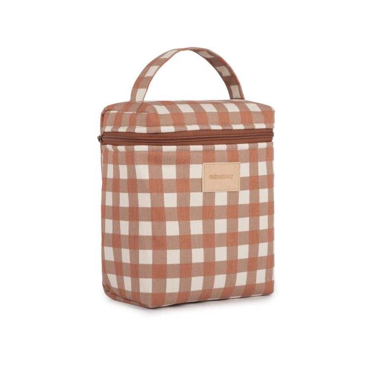 HYDE PARK. Insulated baby bottle and lunch bag Terracotta Checks