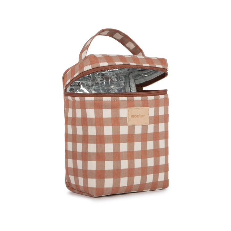 HYDE PARK. Insulated baby bottle and lunch bag Terracotta Checks