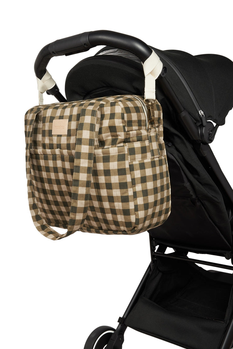 HYDE PARK. Waterproof stroller bag Green Checks