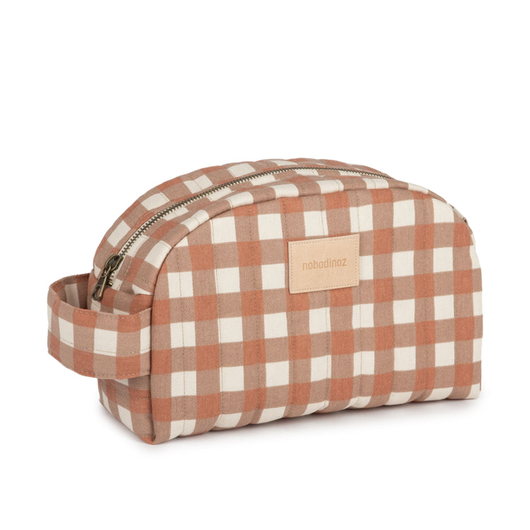 HYDE PARK. Waterproof vanity case Terracotta Checks