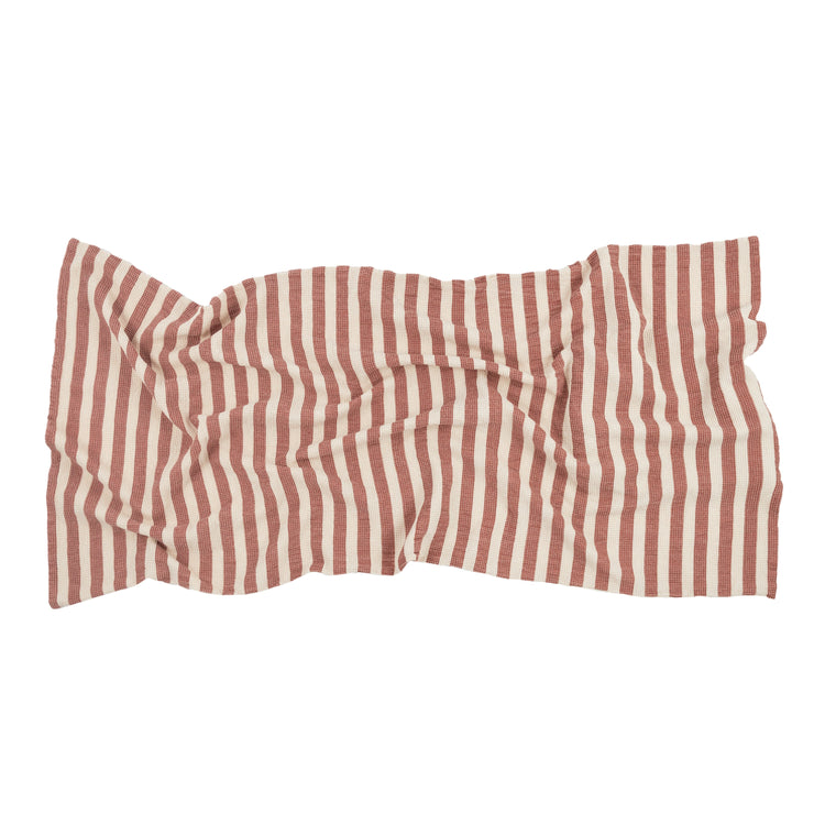 PORTOFINO. Beach towel bag set Rusty Red Stripes