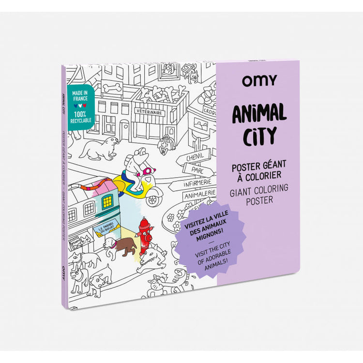 OMY. Giant Coloring Poster Animal City
