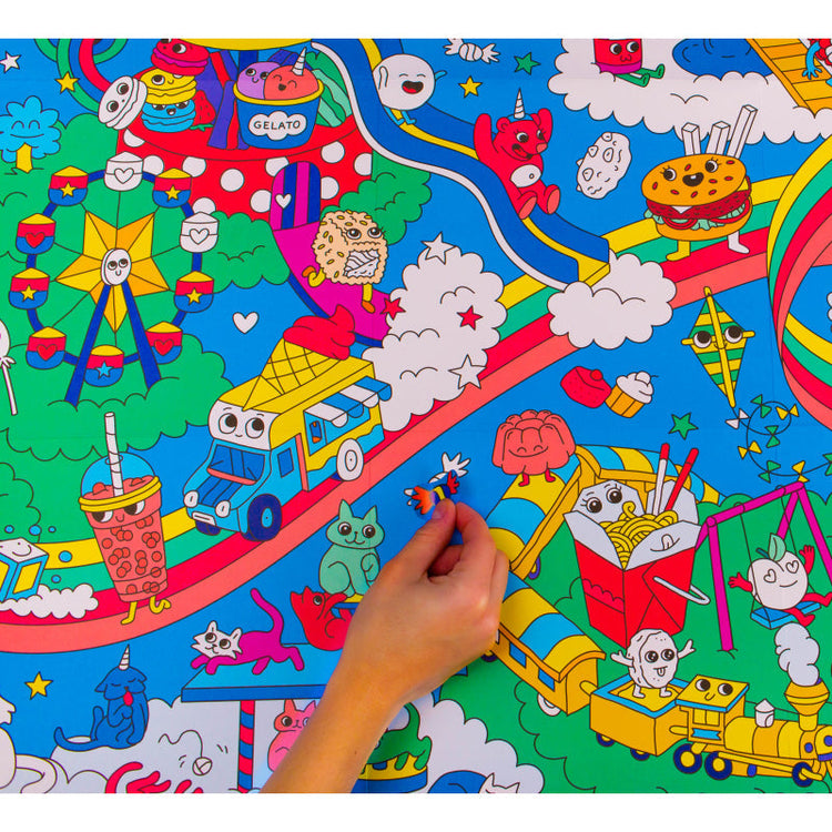 OMY. Giant Coloring Poster Kawai + Stickers