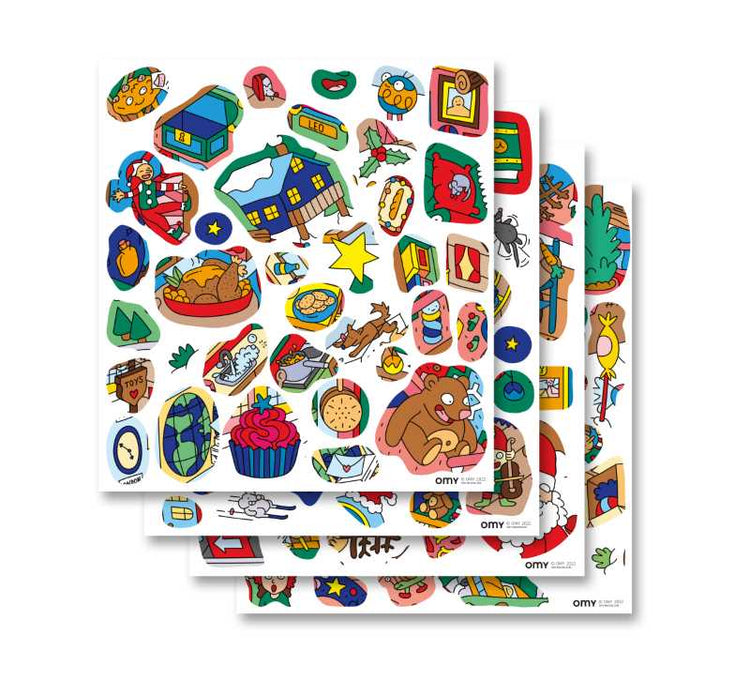 OMY. Giant poster with stickers Santa's Workshop