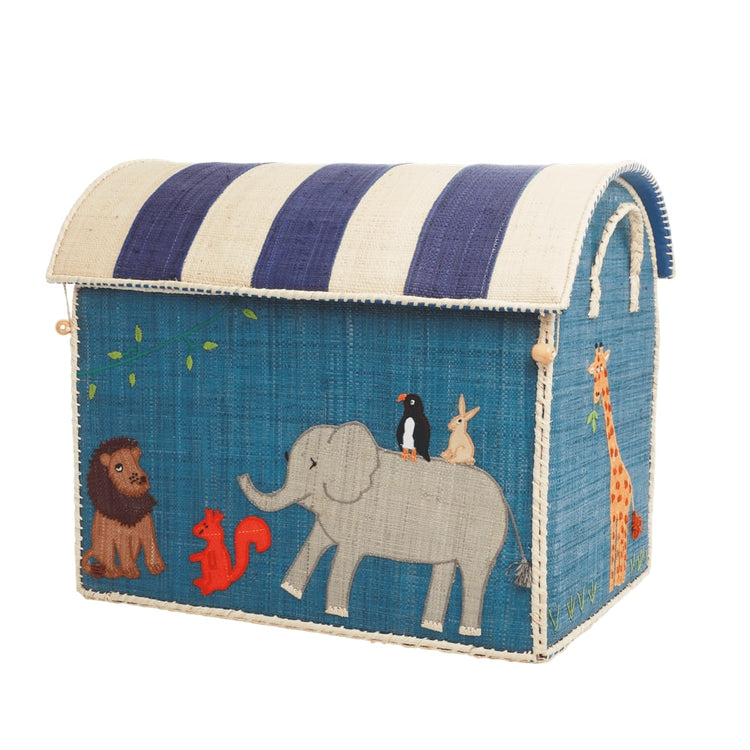 RICE. Large Raffia Storage -  Animals