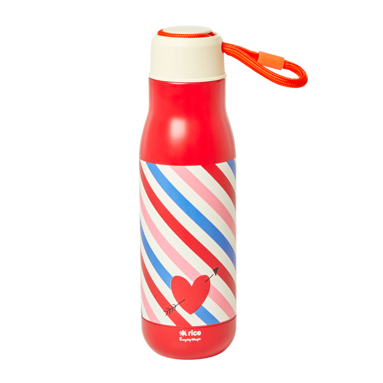 RICE. Stainless stell Thermo bottle Candy Stripes (red)
