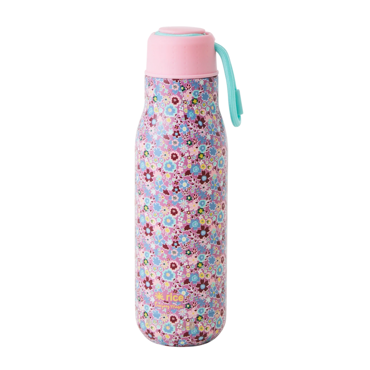 RICE. Stainless Steel Thermo bottle - Flowers (pink)