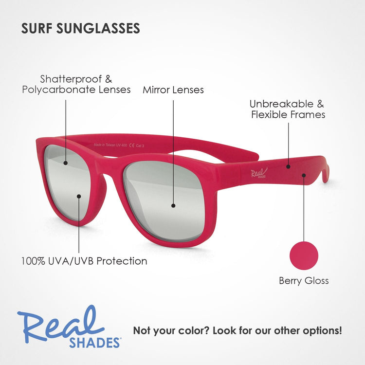 REAL SHADES. Surf sunglasses for Kids Berry Gloss