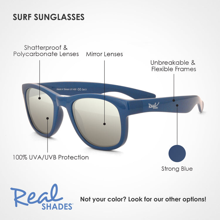 REAL SHADES. Surf sunglasses for Kids Strong Blue