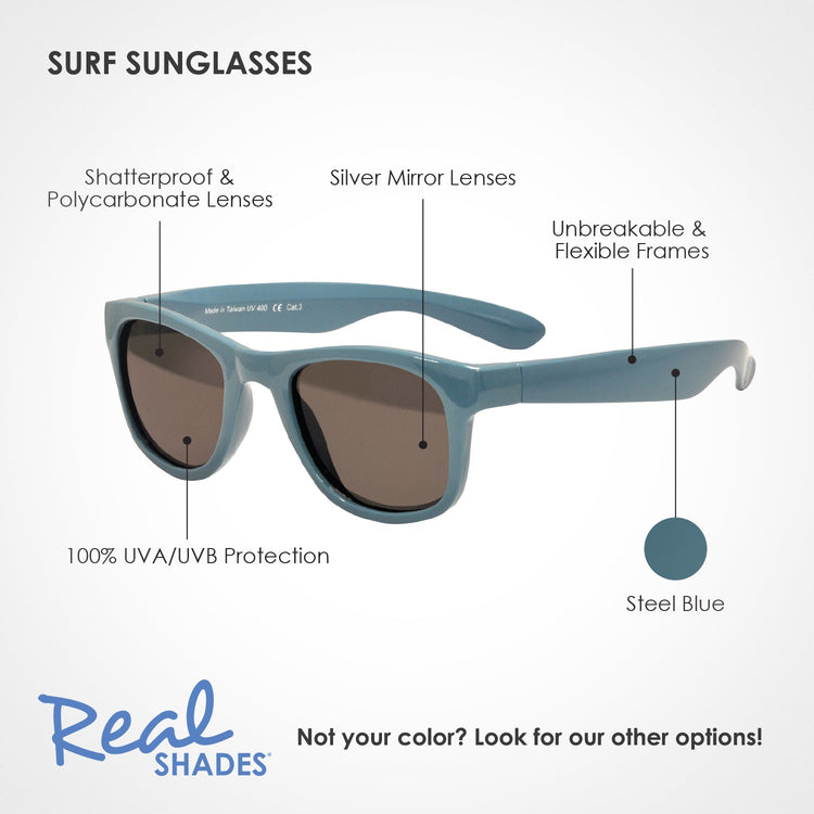 REAL SHADES. Surf sunglasses for Kids Steel Blue